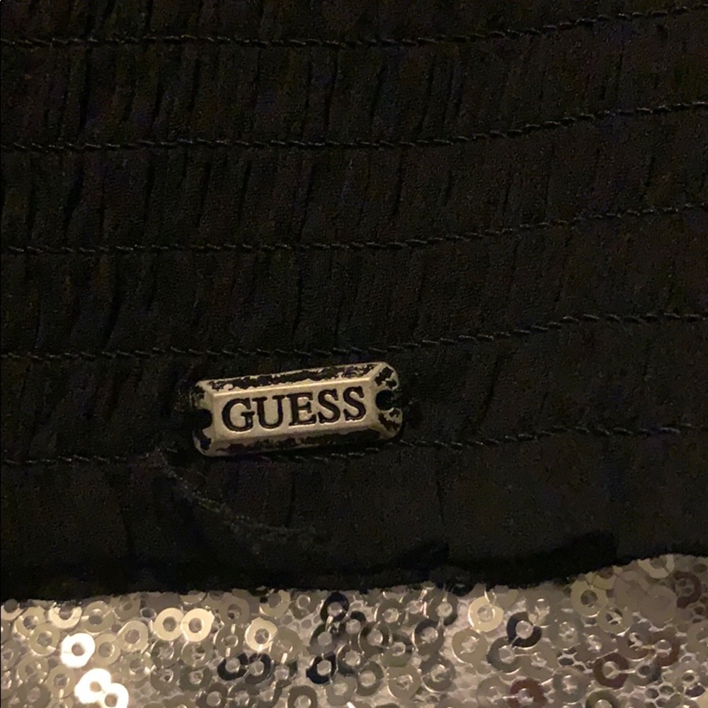 Guess Xs Sheer Top With Button/Bead/Ruffle Design - image 5